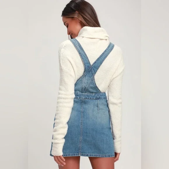 FREE PEOPLE LOUISE LIGHT WASH DENIM SKIRTALL - Picture 3 of 5